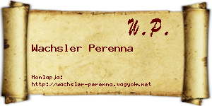 Wachsler Perenna névjegykártya